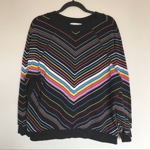 Wildfox Multi Colored Island Chevron Sommers Sweater Large